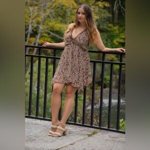 Floral Brown Dress